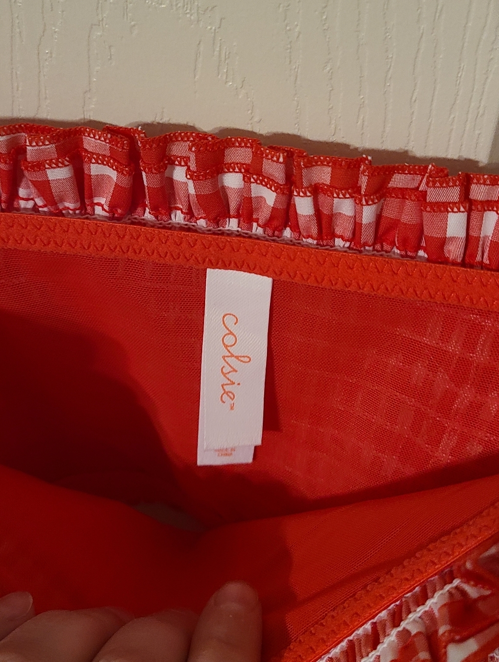 Colsie Red Smocked Ruffle Bralette - Picture 2 of 6